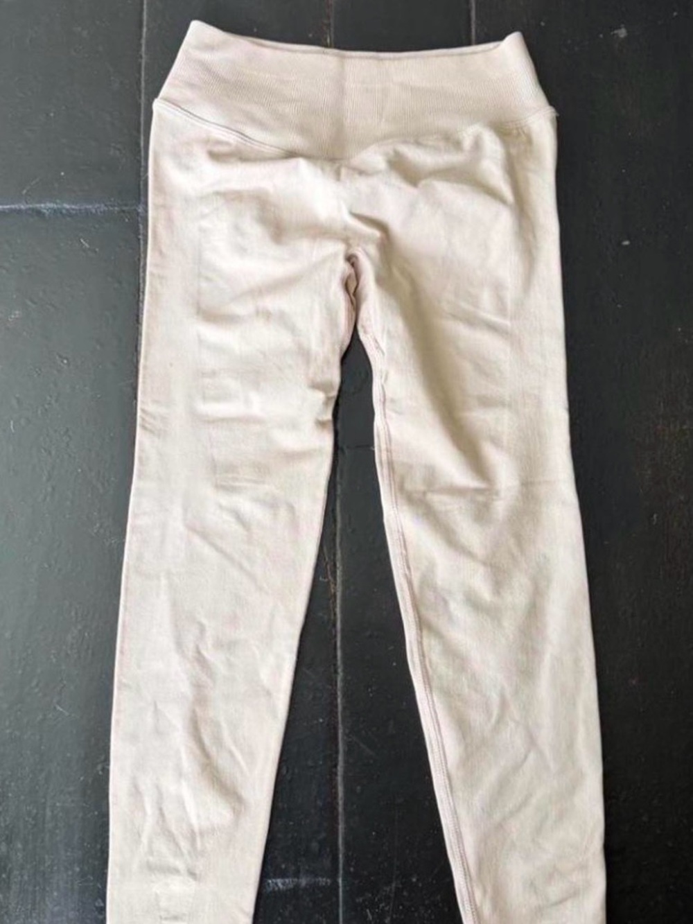 Women's High-Waist Cream Leggings